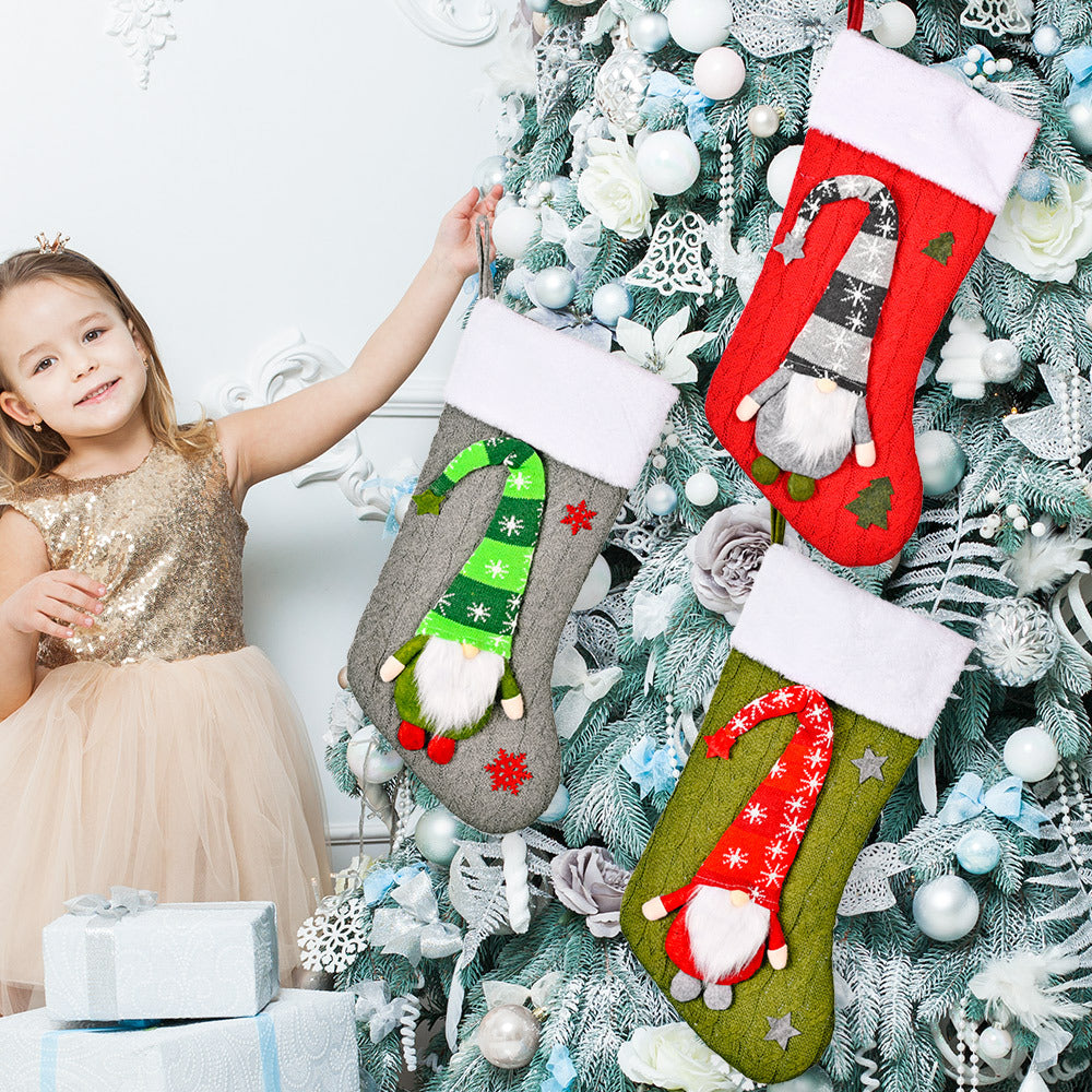 Chaussettes de Noël en tricot Rudolf pour une décoration festive