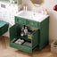 30 inch uncovered bathroom vanity with soft closed door, limited to solid wood frame bathroom storage cabinet green - Korvel