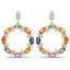 Boucles d'oreilles en argent sterling .925 avec saphirs multi véritables de 4,12 carats