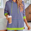 Sudadera con capucha a rayas suelta y casual