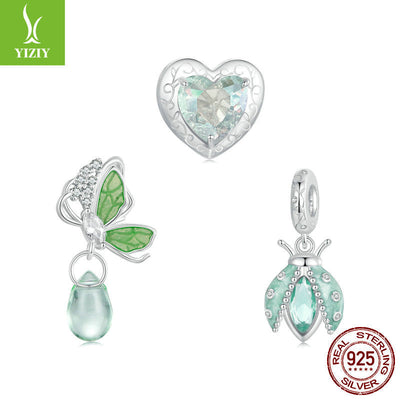 Silver Charm Original Forest Oasis Butterfly Ladybug DIY Bracelet Beads Spring Fresh s925 Pure Silver Beads - Korvel