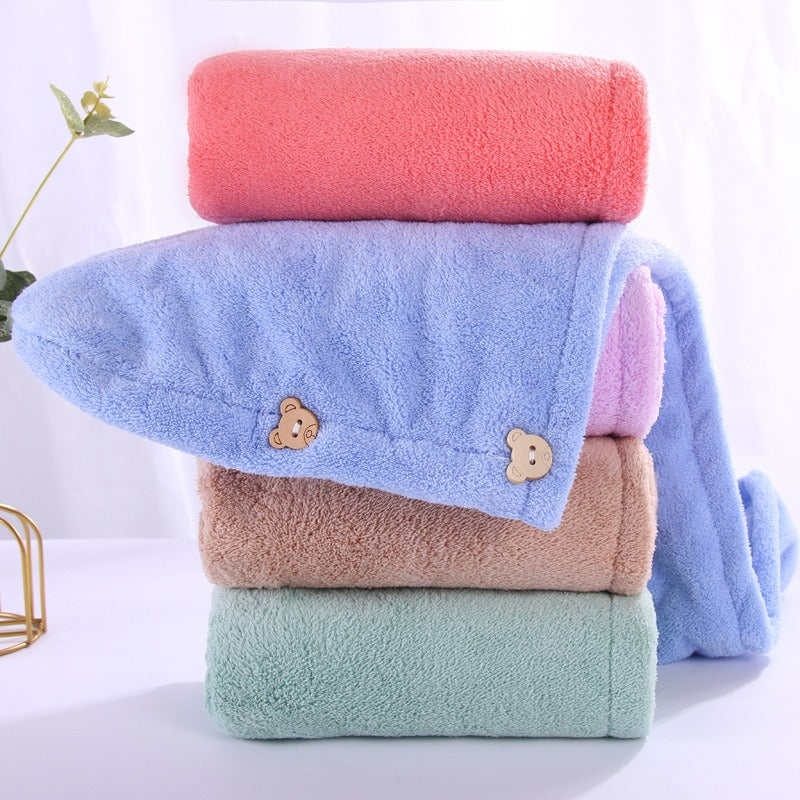Premium Coral Velvet Quick Drying Hair Towel & Shower Cap
