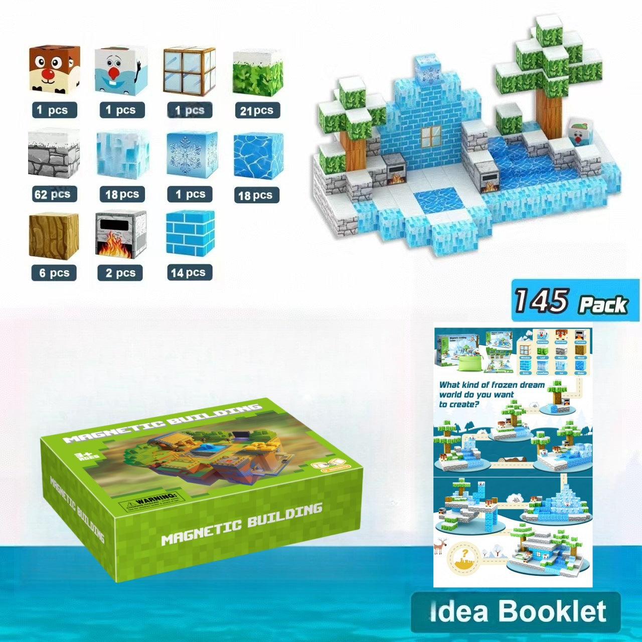 My Building World Magnetic Cube DIY Cherry Blossom Mountain Children's Educational Puzzle Assembly Toy Gift - Korvel