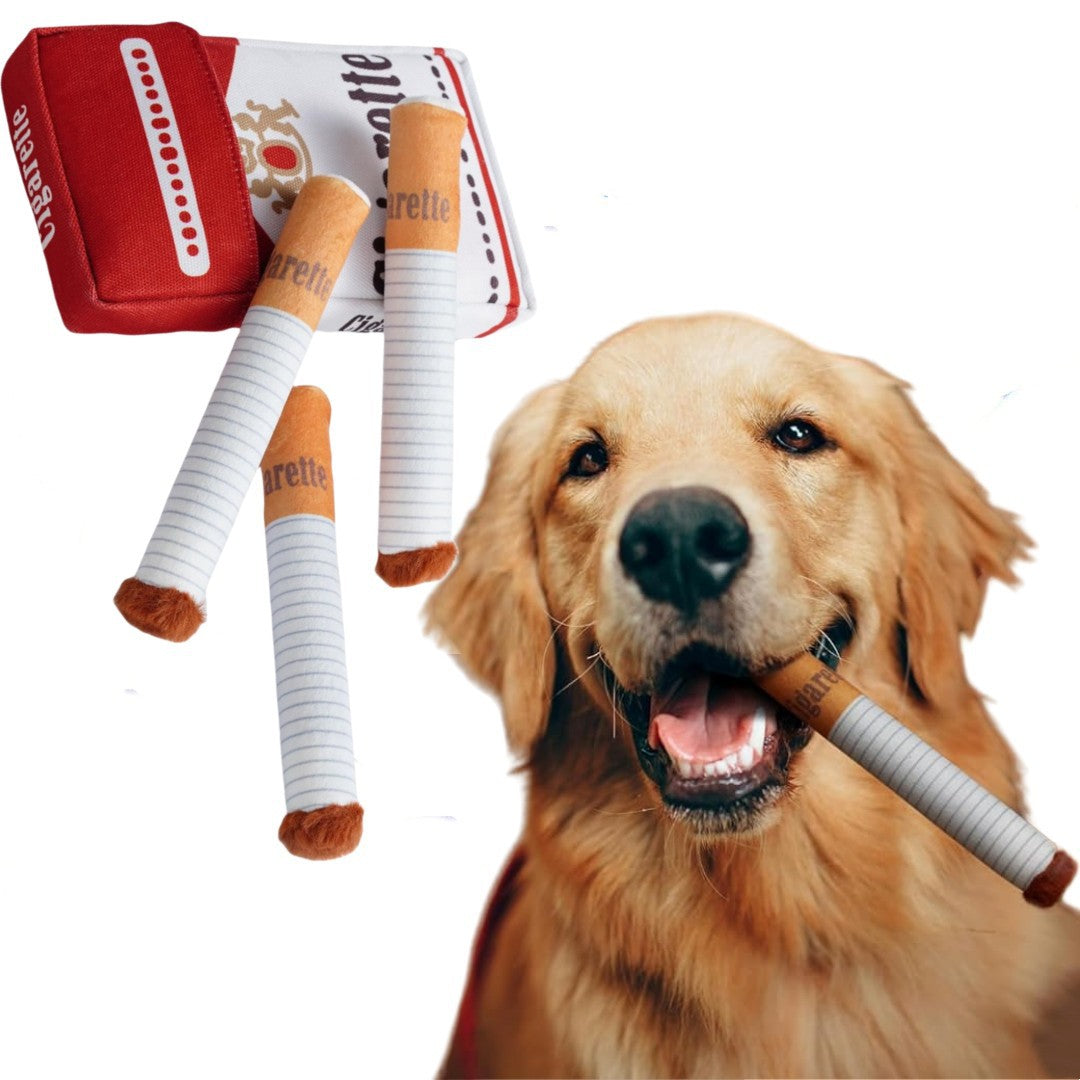 Dog cigarettes with box, sound making toys, pet toys, bite resistant and grinding plush toys, cat supplies - Korvel