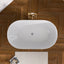 51 Inch Acrylic Freestanding Bathtub Contemporary Soaking White Tub with Overflow and Pop-up Drain Glossy White - Korvel