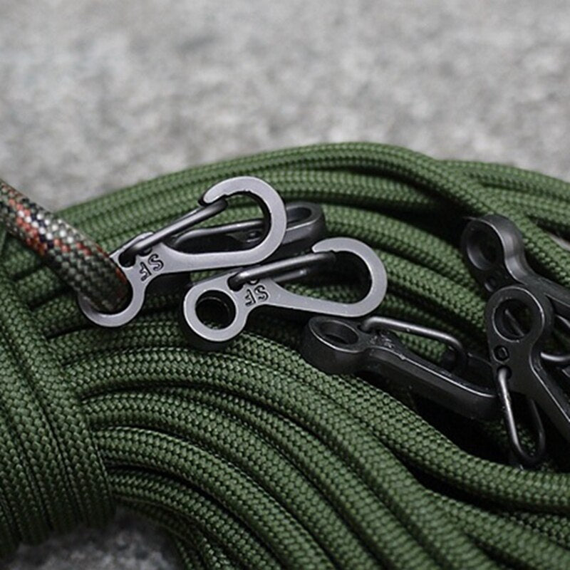 10 Pcs Equipment Survival EDC Paracord Carabiner Snap Mini SF Spring Clip Camping Hiking Hook Backpack Tactical Buckle Clip - Korvel