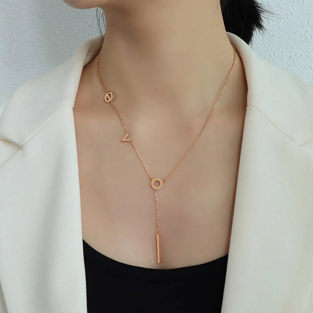 Titanium Steel Letter Necklace - Korvel