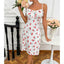 Sexy lingerie, sexy women's suspender, cherry heart printed home clothes, nightgown - Korvel