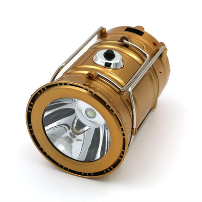 LED Solar Powered Collapsible Flashlights Portable Lamp Rechargeable Hand Lamp Hiking Camping Lantern Light Outdoor Lighting - Korvel