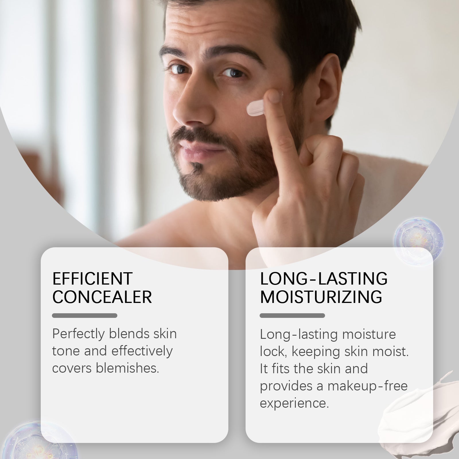 Men's Concealer Moisturizer Is A Light And Long-Lasting Moisturizing And Brightening Concealer Moisturizer - Korvel