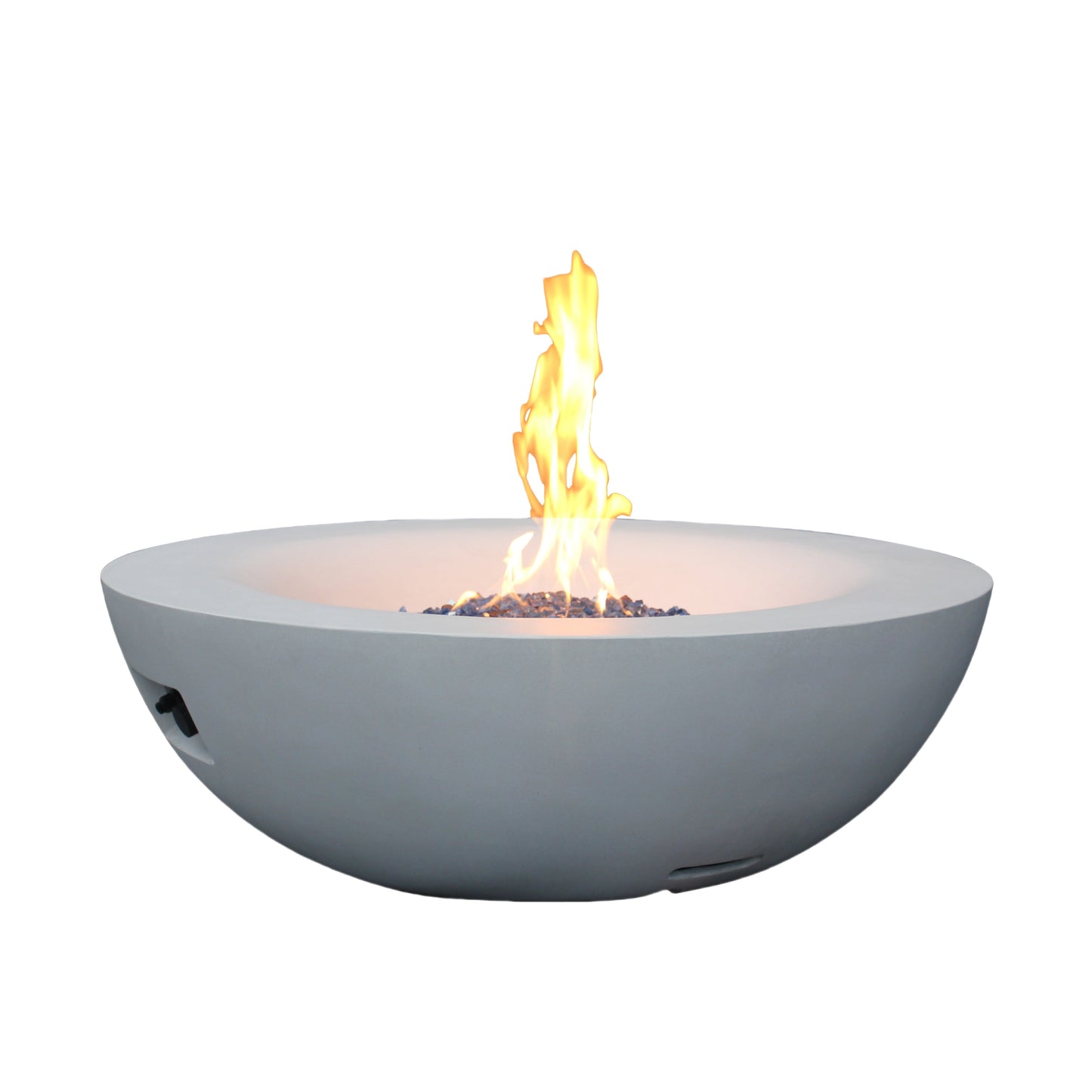 42 Inch Outdoor Concrete Propane gas Fire Pit bowl in Antique white color - Korvel