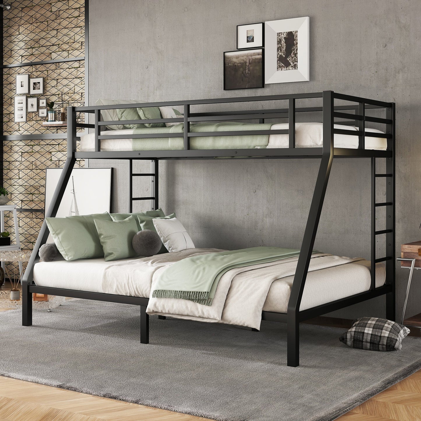 Lit superposé en métal Twin XL sur Queen - Design gain de place