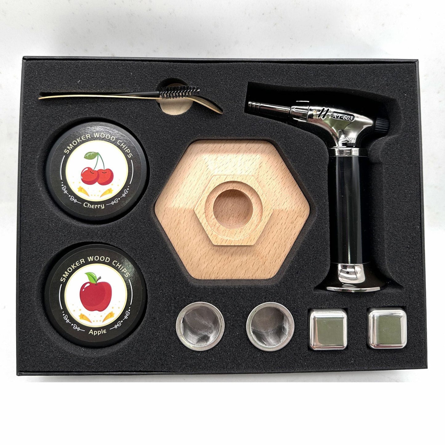 Premium Cocktail Wood Smoker Set - 6-Piece Barware Collection