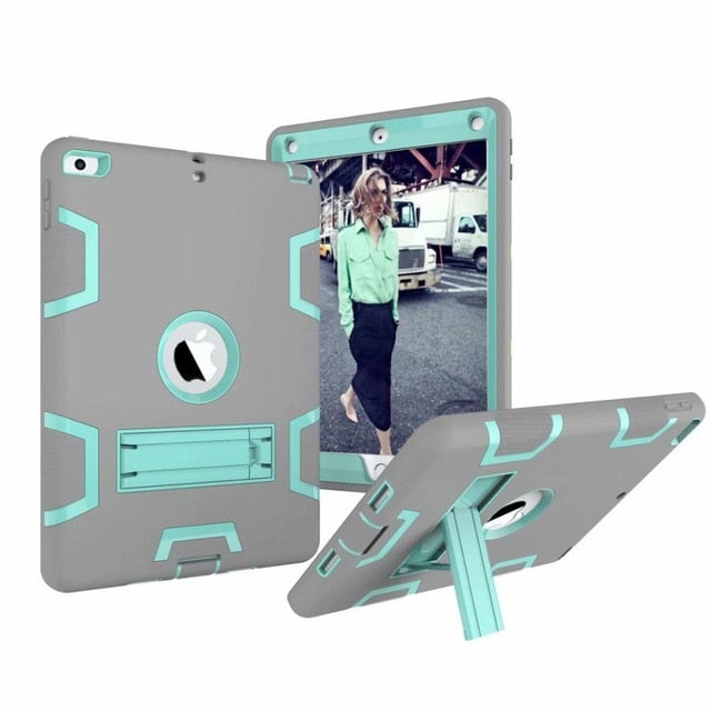 Armor Case For iPad2 iPad3 iPad4 Kids Safe Heavy Duty Silicone Hard Cover For Ipad 4 3 2 iPad 3 2 Tablet Case - Korvel