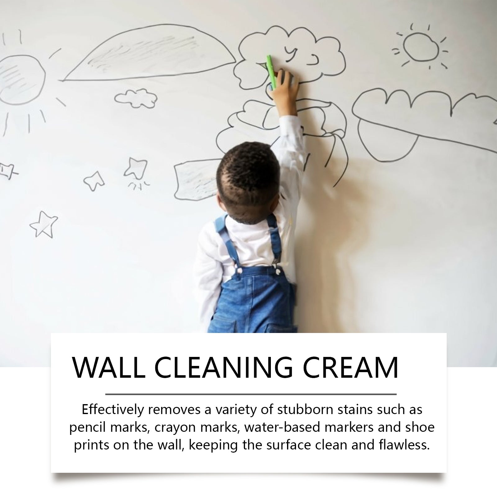 Wall Cleaning Cream, Wall Cleaning And Decontamination Cream Waterproof Renovation Stain Removal Wall Cleaner - Korvel