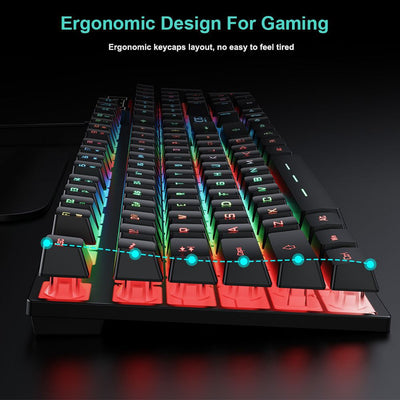 Wired Gaming Keyboard & Mouse Set with Rainbow Backlighting