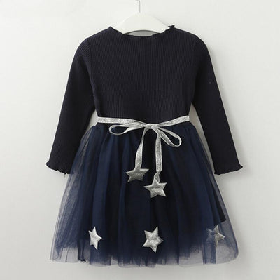 Bear Leader Girls Dress Pentagram Princess Dress Brand Girls Clothes Children Clothing European and American Style Girls Dresses - Korvel