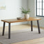 Della Acacia Wood Dining Table, Natural Stained with Rustic Metal, Brown, Grey - Korvel