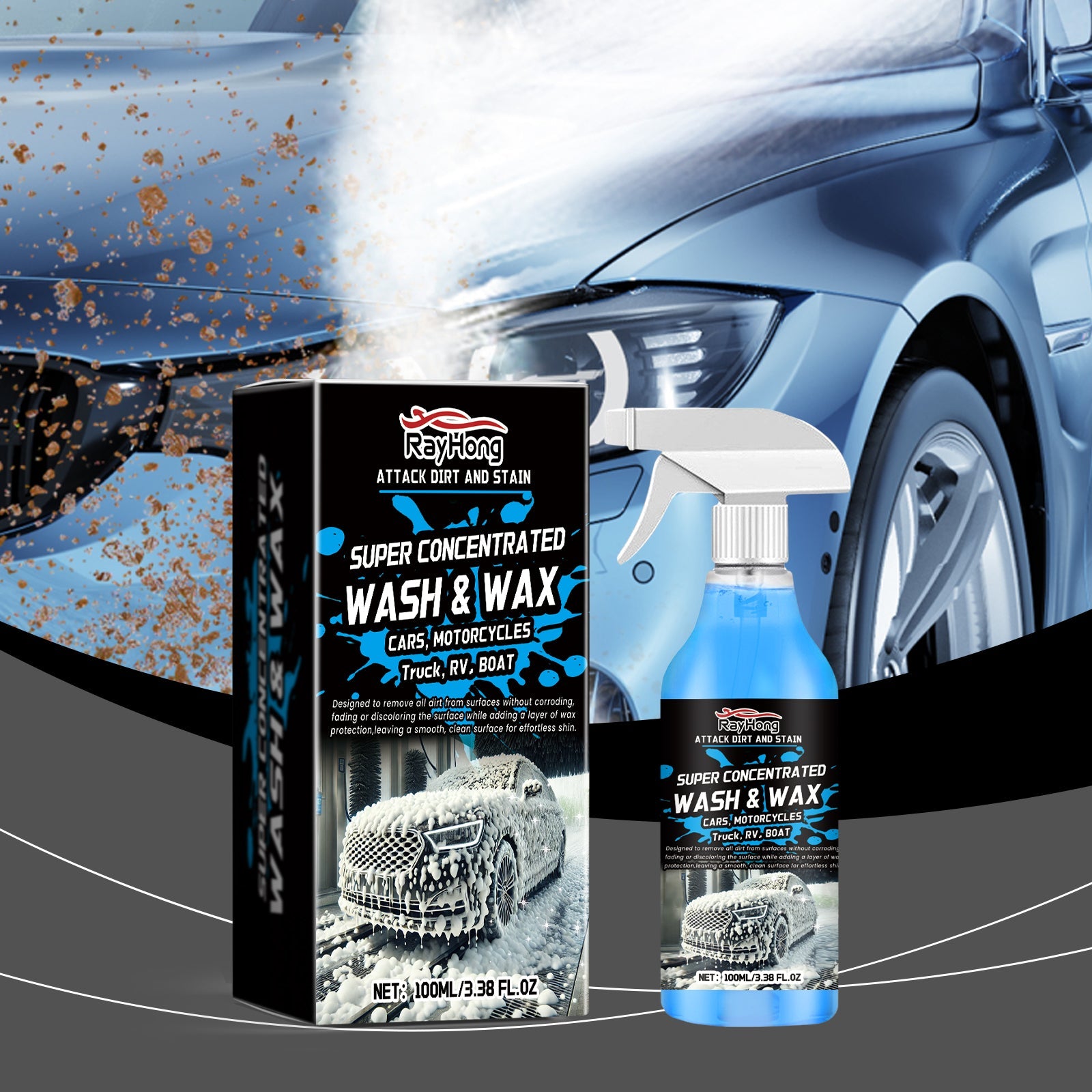 Foam Car Wash Liquid, Rich Foam Cleaning Decontamination Car Paint Maintenance Antifouling Cleaning Liquid - Korvel