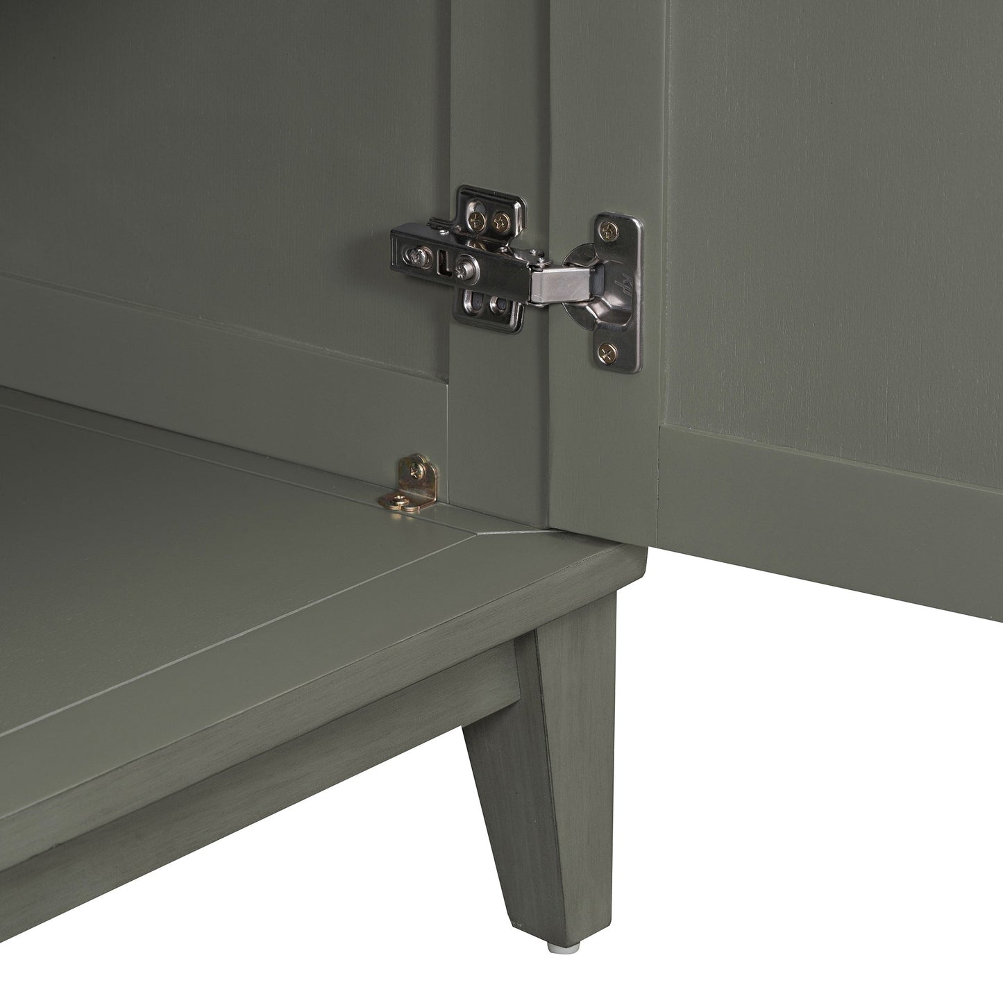 Buffet de rangement TREXM gris antique à 4 portes avec étagères réglables