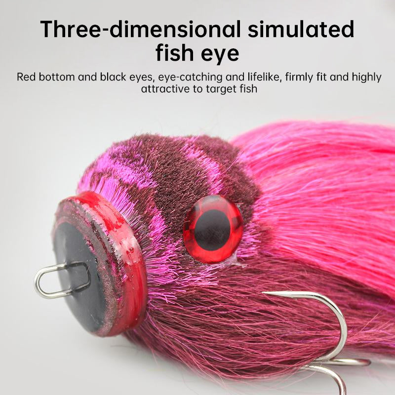 Palisandro Baby Rat Swimbait Bucktail - Muskie/Pike Lure, Hand - tied Deer Hair, Solid Body Fishing Rig - Korvel
