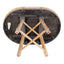TREXM 5-Piece Farmhouse Dining Table Set Wood Round Extendable Dining Table and 4 Upholstered Dining Chairs (Natural Wood Wash) - Korvel