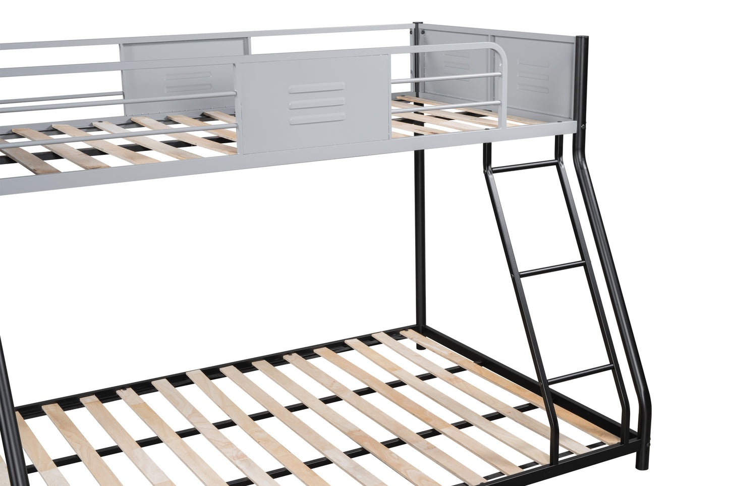 Full double-layer metal bed/heavy-duty sturdy metal/noise reduction/safety ventilation board guardrail - Korvel