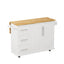 Elegant Kitchen Island Cart with Storage and Spice Rack