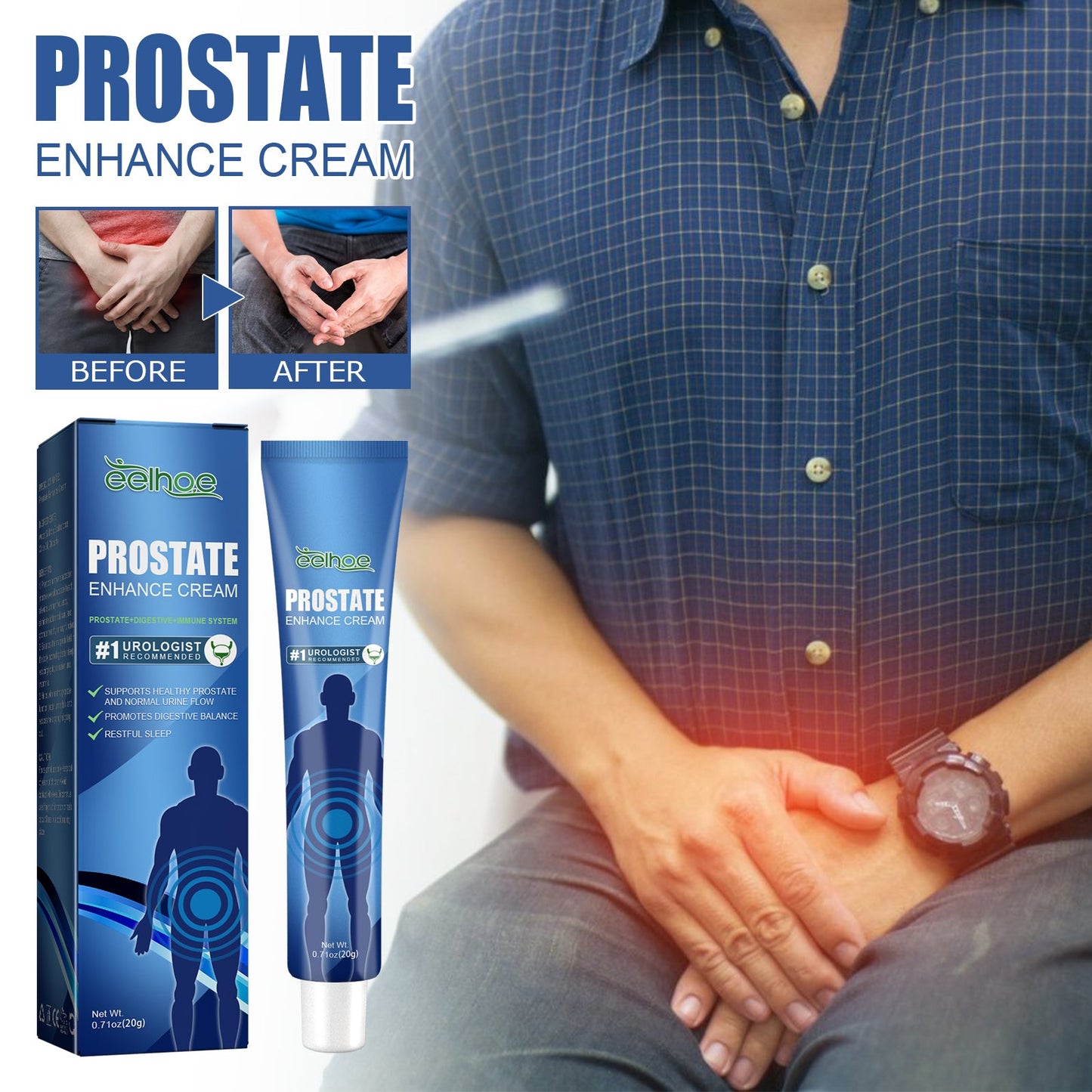Prostate Enhance Cream, Body Care To Relieve Male Prost Discomfort Care Massage Topical Acupoint Cream - Korvel
