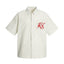 American Style Trendy Vertical Striped Embroidered Letter Short Sleeve Shirt Men's Loose Design Pockets Turn-Down Collar Shirt Summer - Korvel