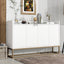 TREXM Modern Sideboard Elegant Buffet Cabinet with Large Storage Space for Dining Room, Entryway (White) - Korvel