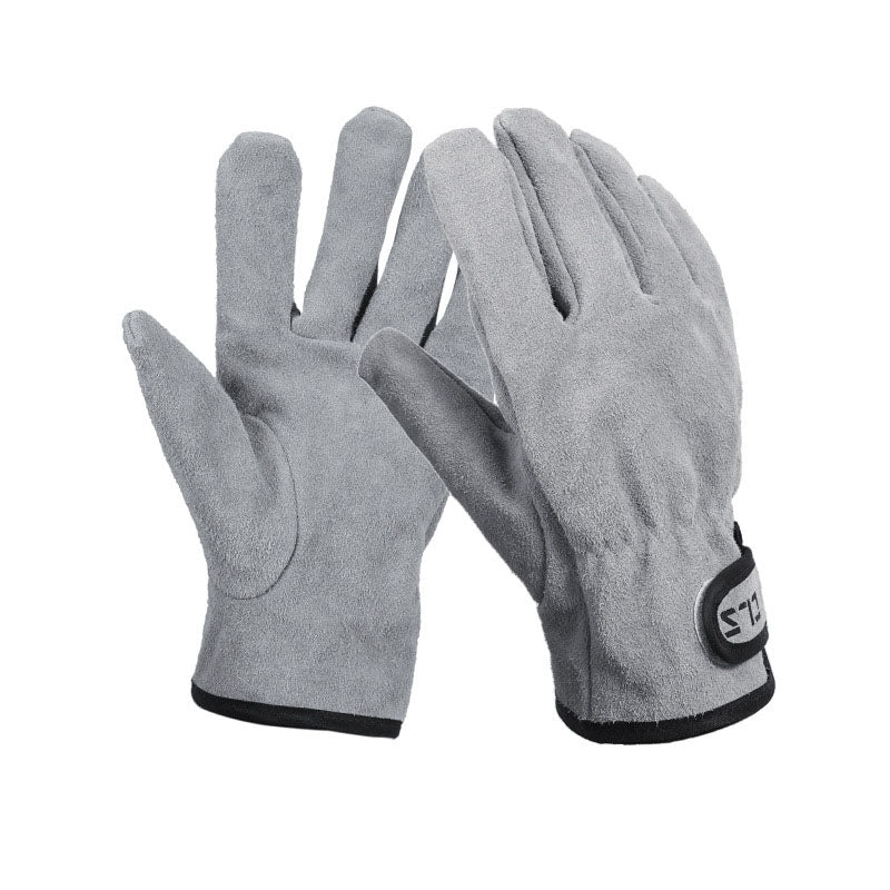 Outdoor Picnic BBQ Gloves Camping Fire Barbecue Leather Anti-Scalding Heat Insulation Thickened Wear-Resistant Protective Gloves - Korvel