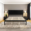 Platform Bed Frame with Headboard, Wood Slat Support  No Box Spring Needed  Queen Espresso - Korvel