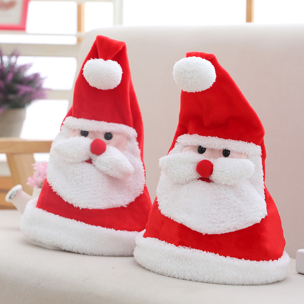 Chapeau de Noël en Peluche Électrique Kawaii avec Lumières
