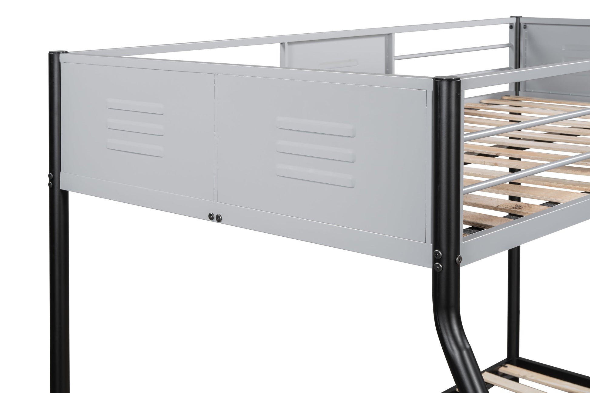 Full double-layer metal bed/heavy-duty sturdy metal/noise reduction/safety ventilation board guardrail - Korvel