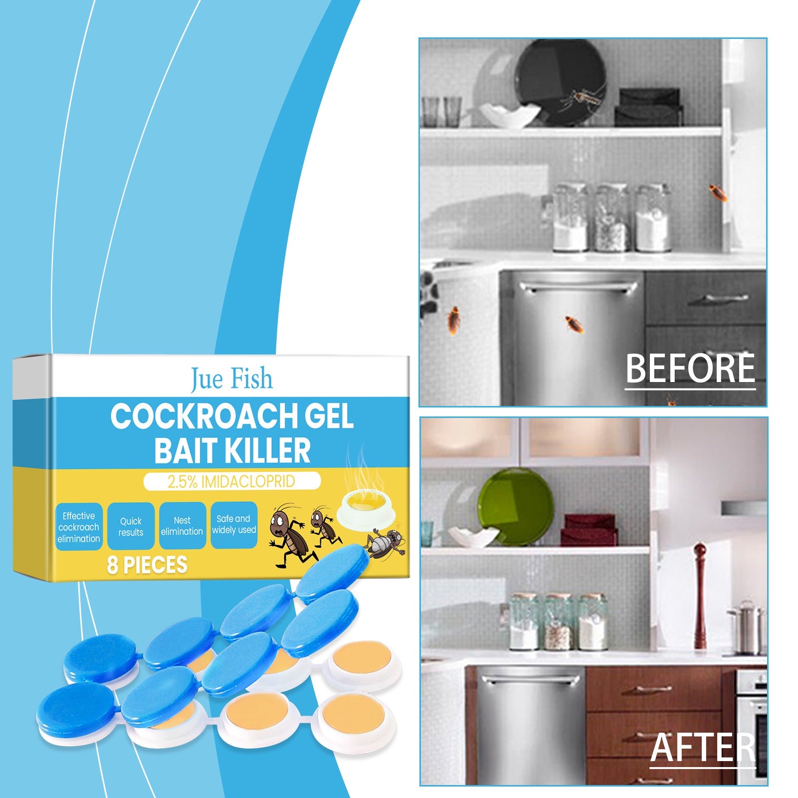 Kill Cockroach Glue Bait, Living Room Kitchen Bedroom Kill Cockroach Glue Bait Home Special Cockroach Bait - Korvel