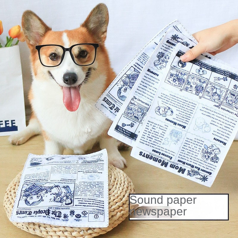 Pet Dog Sound Toy Crinkle Paper Simulation Boredom Buster Durable Chew Tooth Cleaning Interactive for Corgi Teddy Puppy - Korvel
