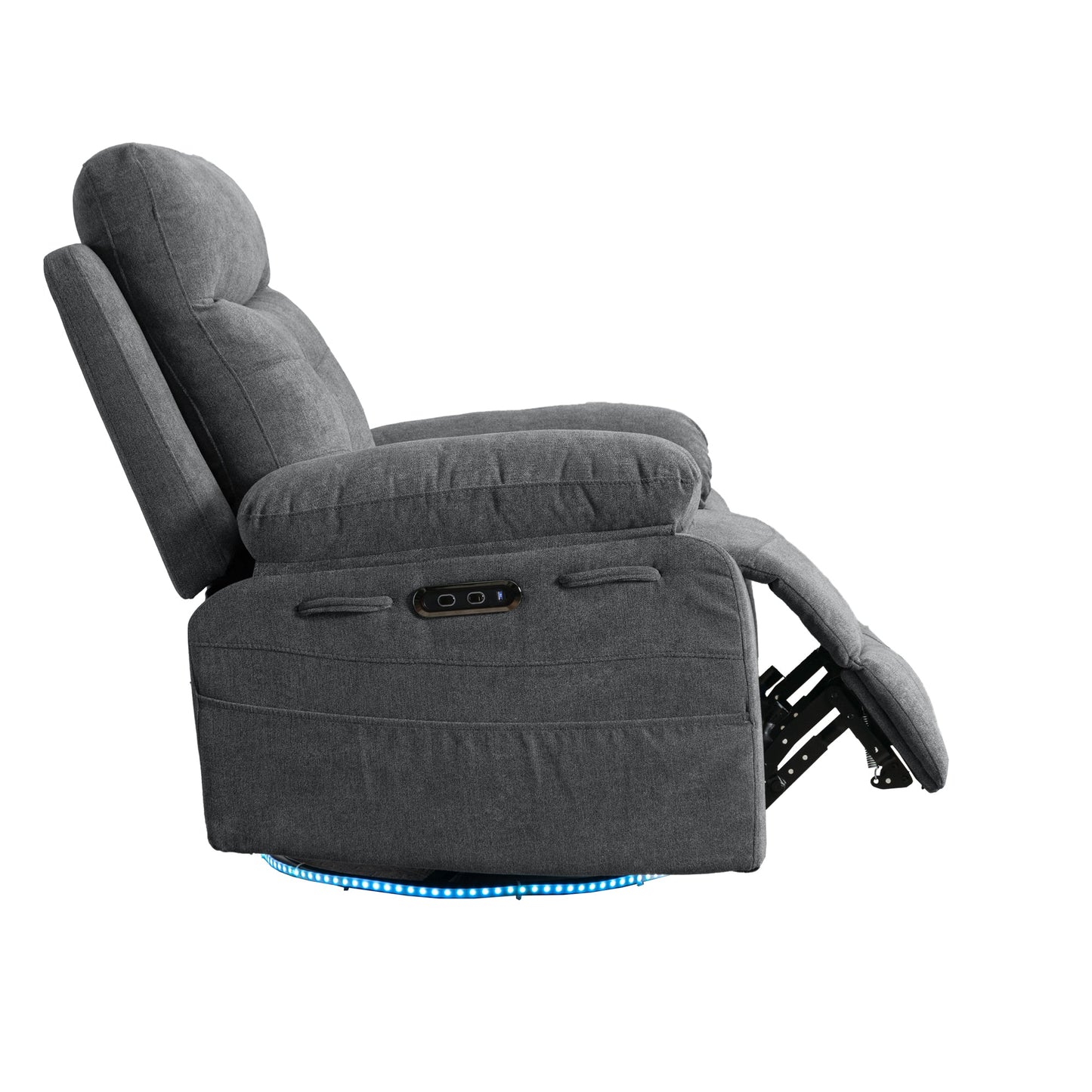 270 degree rotating electric lounge chair with Bluetooth speaker, LED light, telescopic foot pedal adjustable backrest DG - Korvel