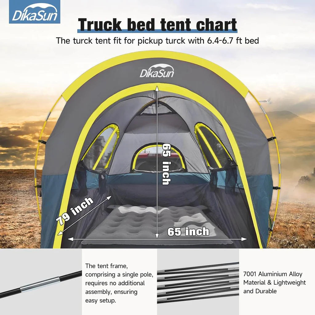 5.5-6.7ft Pickup Truck Bed Tent with Awining Navy - Korvel