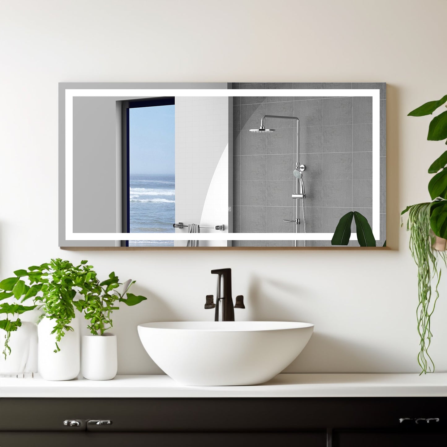 72"×36" LED Mirror Light Bathroom,anti-Fog & Dimming Led Bathroom Vanity Mirror - Korvel