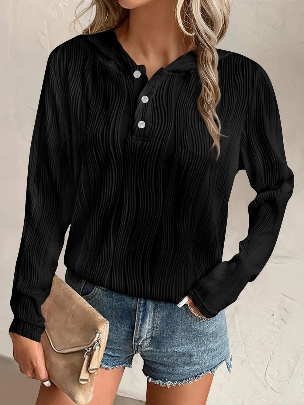 Sudadera de Manga Larga Texturizada