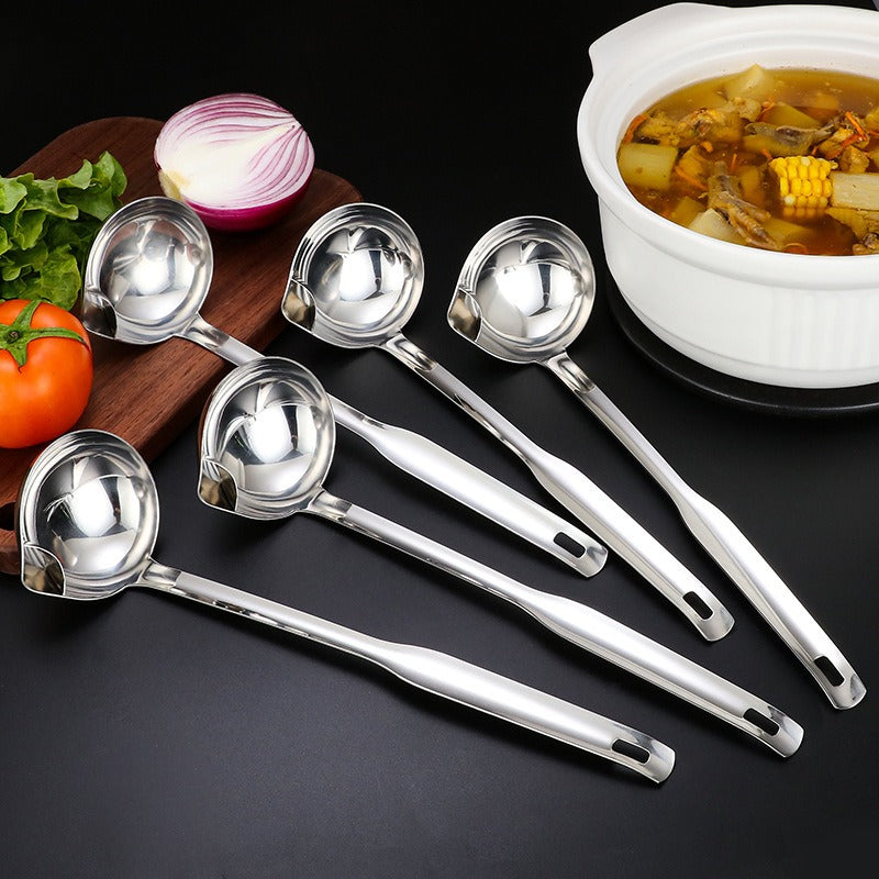 304 stainless steel oil separating spoon oil draining and filtering tool soup spoon - Korvel