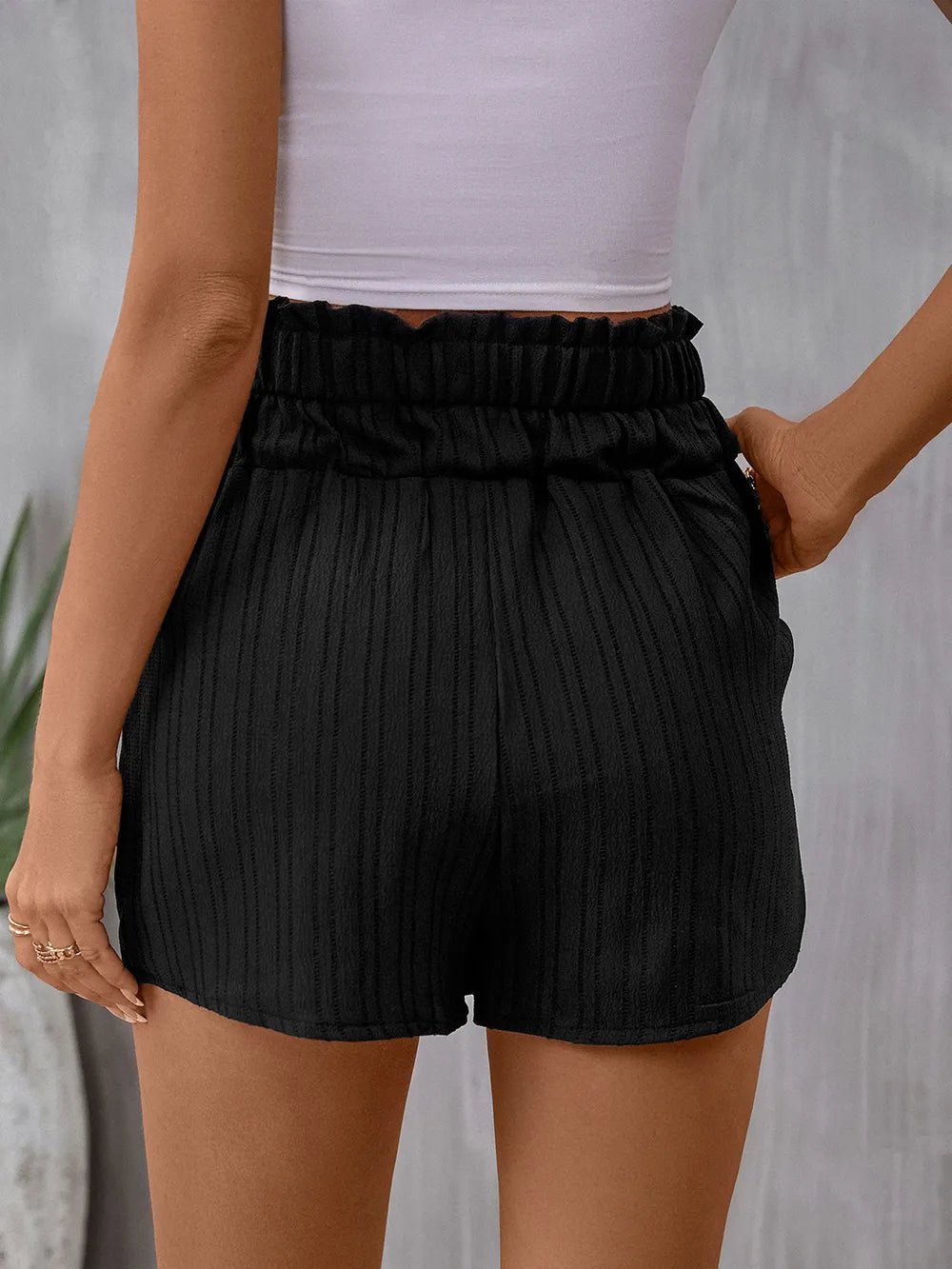 Perfee Pocketed High Waist Shorts - Korvel