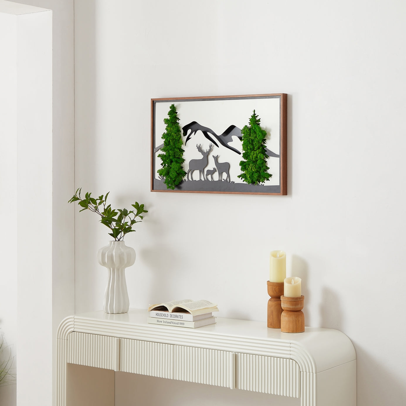Deer Metal Art Moss Wall Decor - Korvel