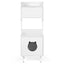 White wooden hidden cat trash can with rack and trash can shell, indoor cat house pet box, storage cabinet - Korvel