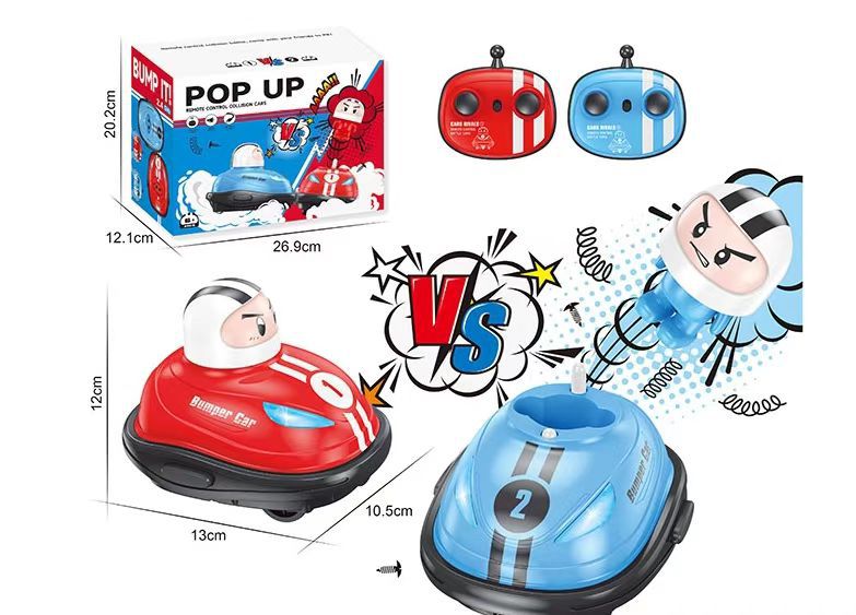 Children's cartoon mini remote control bumper car two player battle drifting catapult kart boy toy - Korvel