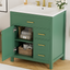 30-Inch Green Bathroom Vanity with Ceramic Sink