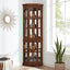 Corner Curio Cabinet with 5 Shelves and Lighting System, Walnut(E26 light bulb not included) - Korvel