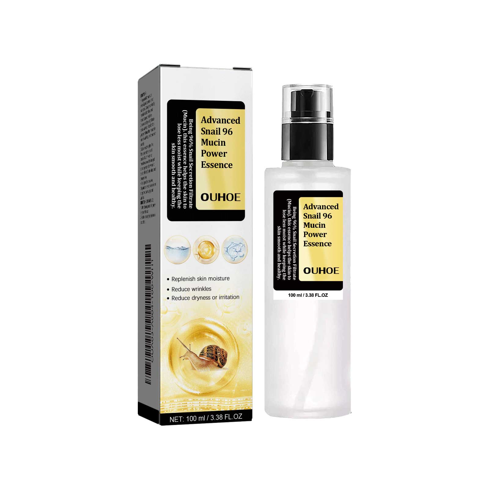 Snail 96 Collagen Power Essence, Repair Skin Barrier Moisturizing And Fading Dark Spots Snail Essence - Korvel