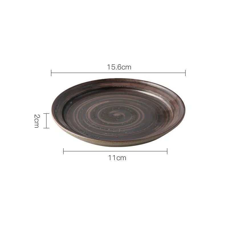 Juego de Taza de Café y Plato de Cerámica Artesanal Gruesa